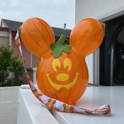 Disney Parks Halloween Popcorn Bucket With Lanyard