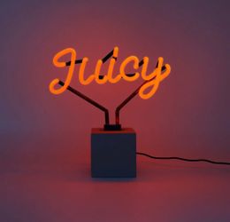 Locomocean JUICY Real Glass Neon Tabletop Sign 💗🍊