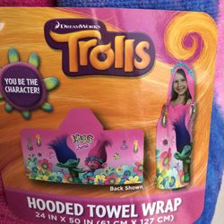 Trolls  Paw Patrol Or LOL Hooded Towel Wrap 