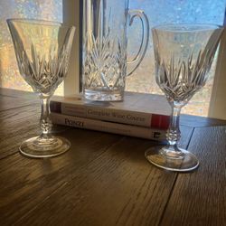 Vintage Cut Glass Pitcher & Glasses