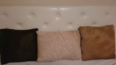 3 Cowhide And Leather Pillows
