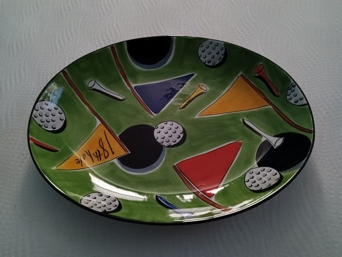 2 PIECES SET CERAMIC CHIP'N DIP PLATTER