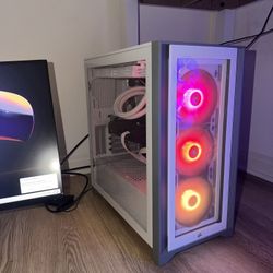 Liquid Cooled Gaming PC Nvidia 3060 And 27 Inch Curved Gaming Monitor