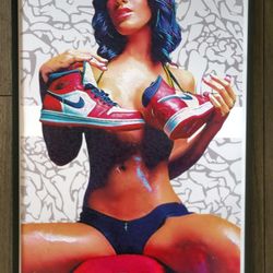 Canon Gallery Dept FTP JORDAN kicks frame Swoosh GLASS boost Air 11x17 Wall Funko Art
