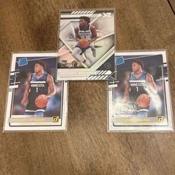 3 Anthony Edwards Rookie cards Including 1 Holo