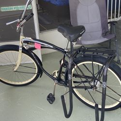 Vintage Schwinn Beach Cruiser With Surfboard Rack Attachment