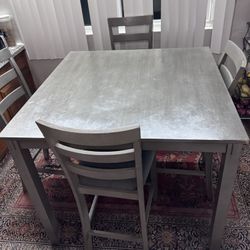 Dining Table ( Counter Height) With 4 Chairs