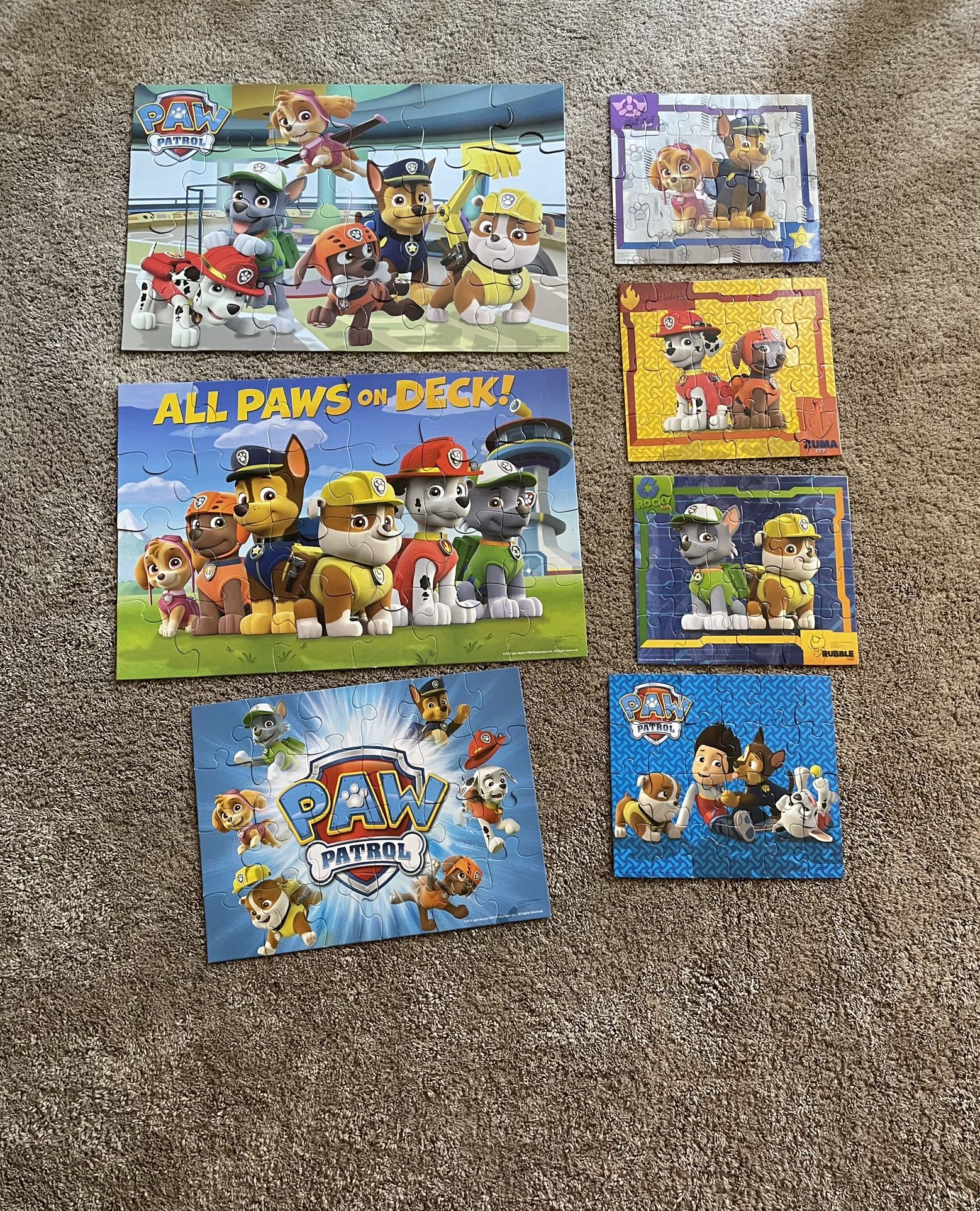 7 Paw Patrol Puzzles $10