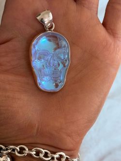 Crystal Skull Sterling Silver Pendant