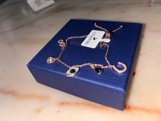 Swarovski Symbolica Multi-Charm Bracelet Evil Eye Heart Horseshoe Rose Gold - NEW w/ Box