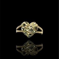 10K ANILLO NUGGET DE CORAZON 💛
