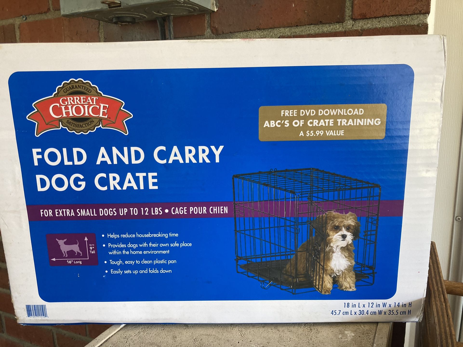 FOLD & CARRY DOG CRATE for Small Dogs