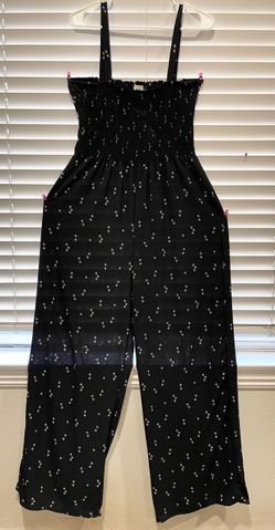 Black Jumpsuit with White Print