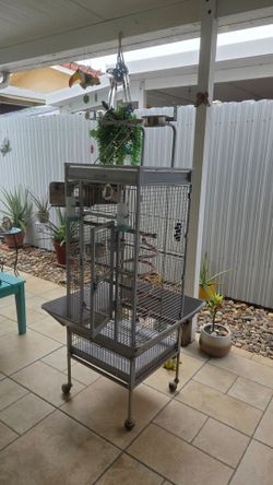 Large Bird Cage with Stand and Wheels