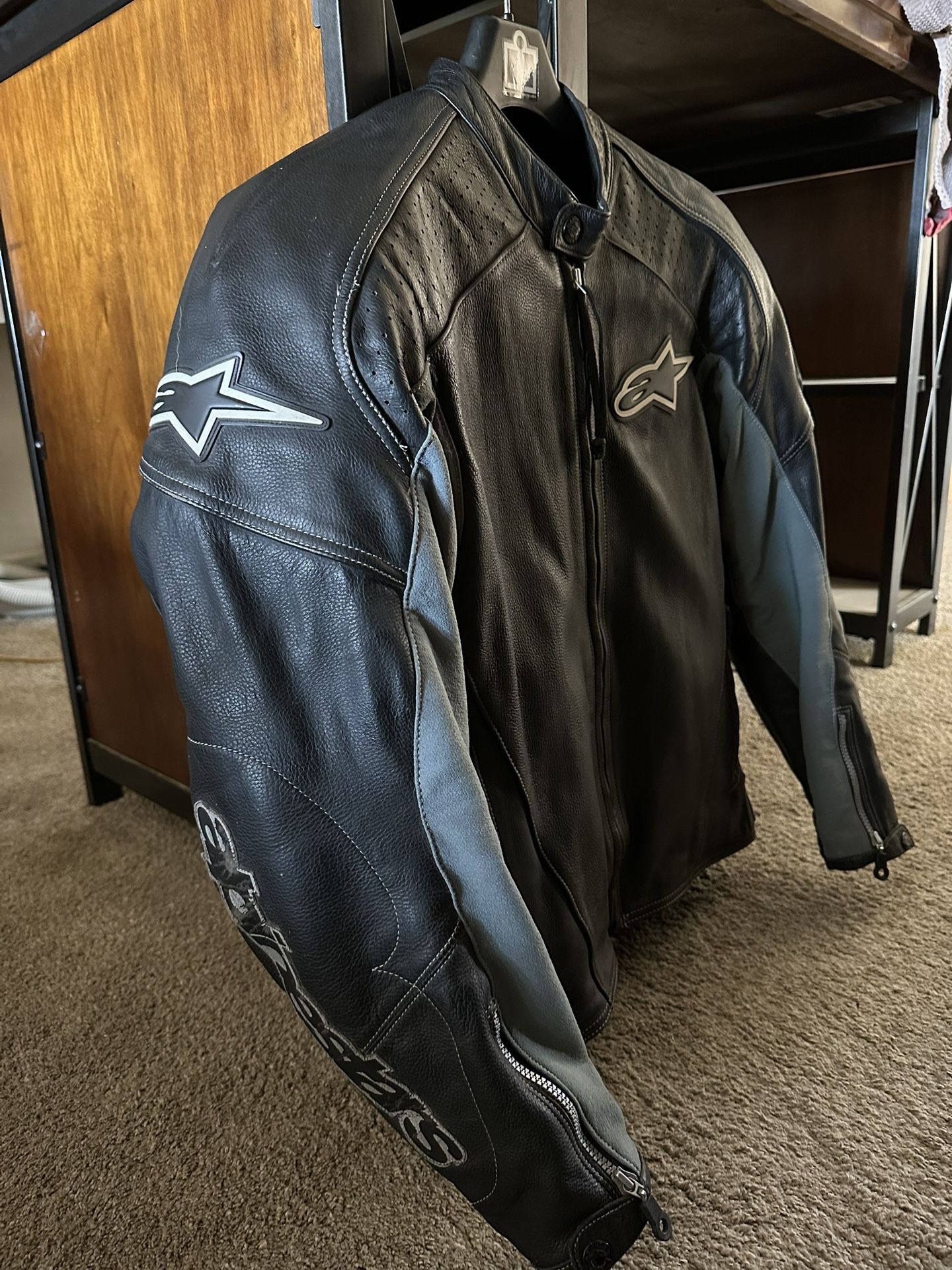 Alpine stars full cowhide leather jacket with Icon field armor striker vest