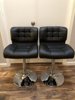 Black Leather Barstools 