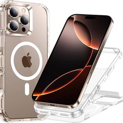 new iPhone 16 Pro Max Case Clear with MagSafe, Heavy Duty Protection Anti-Yellowing 16FT Military Grade Drop Shockproof Phone Case for iPhone 16 Pro M