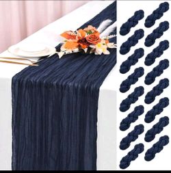 16 pack Navy Blue Cheesecloth table runners