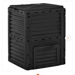 Outsunny 80 Gal. Large Capacity Stationary Composter Garden Compost Bin in Black