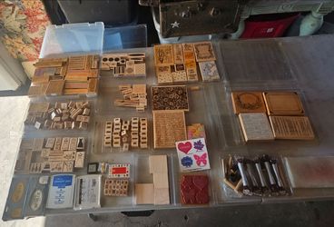 Over 229 Stamps, Ink Etc.