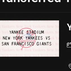 New York  Yankees Vs. San Francisco Giants  Friday April 11