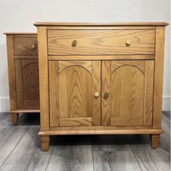 Mid-century Solid Wood nightstands cabinets