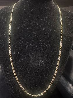 Figaro 10k Gold Necklace 20in 2.5mm