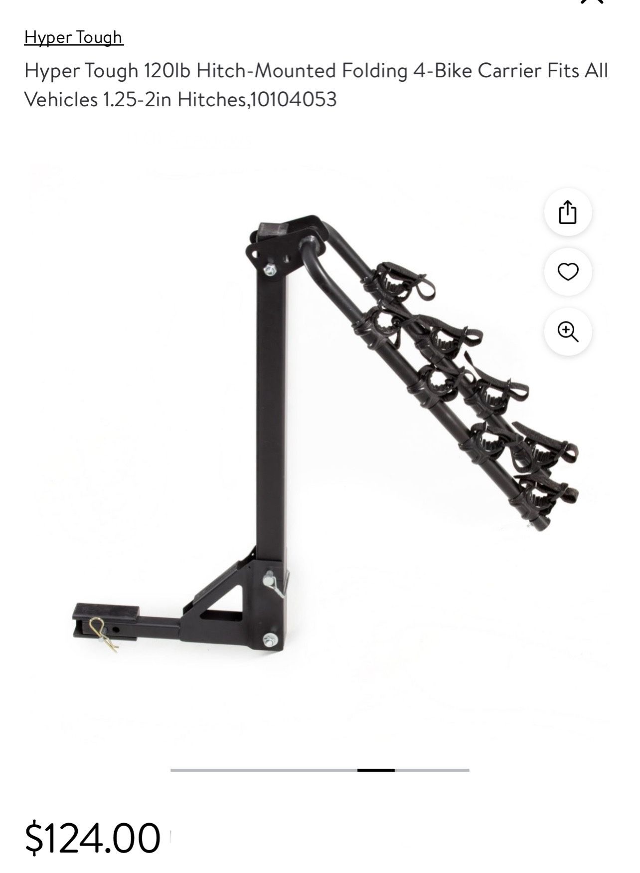 brand new Hyper Tough 120lb Hitch-Mounted Folding 4-Bike Carrier Fits All Vehicles 1.25-2in
