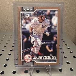 2026 Topps Series 1 Jose Caballero Gold #88 New York Yankees #1492/2026