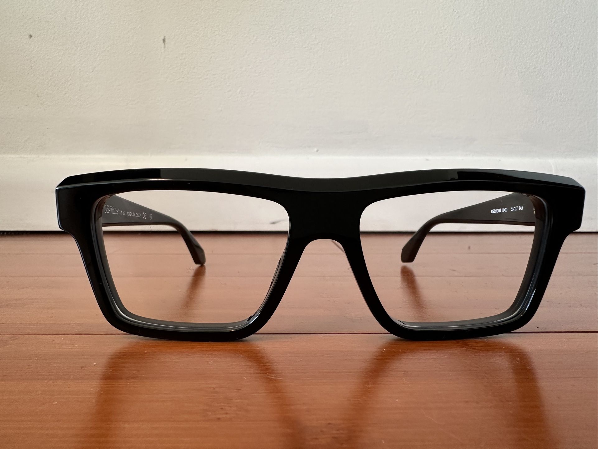 Off White Men Eyeglasses Black Square OERJ07H STYLE 7H 1000 NEW AUTHENTIC