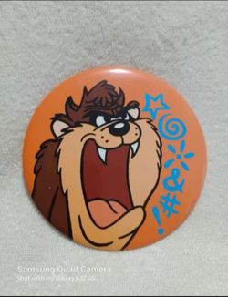 Vintage Looney tunes Tasmanian Devil table top XL pin button