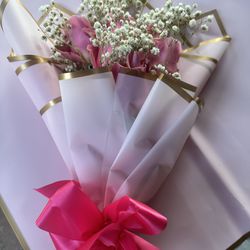 Half Dozen Premium Long Stemmed Roses Wrapped In A Bouquet 