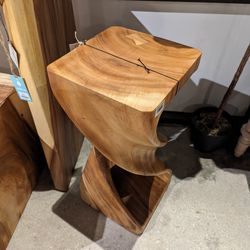 Tall Chamcha Wood End Tables