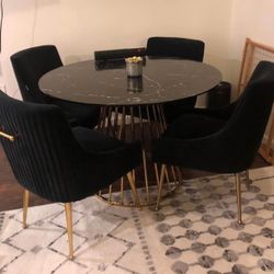BLACK & GOLD Velvet Chairs
