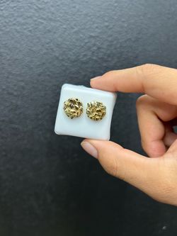 Free 14 mm Gold Plated Nugget Earrings - (Check Description )