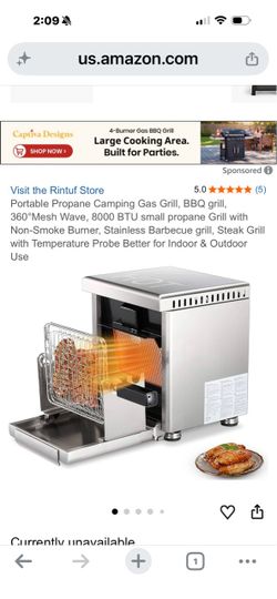 Portable Propane Camping Gas Grill, BBQ