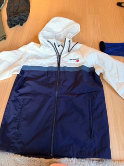 New Balance Windbreaker Jacket - Men's Small (White/Navy)