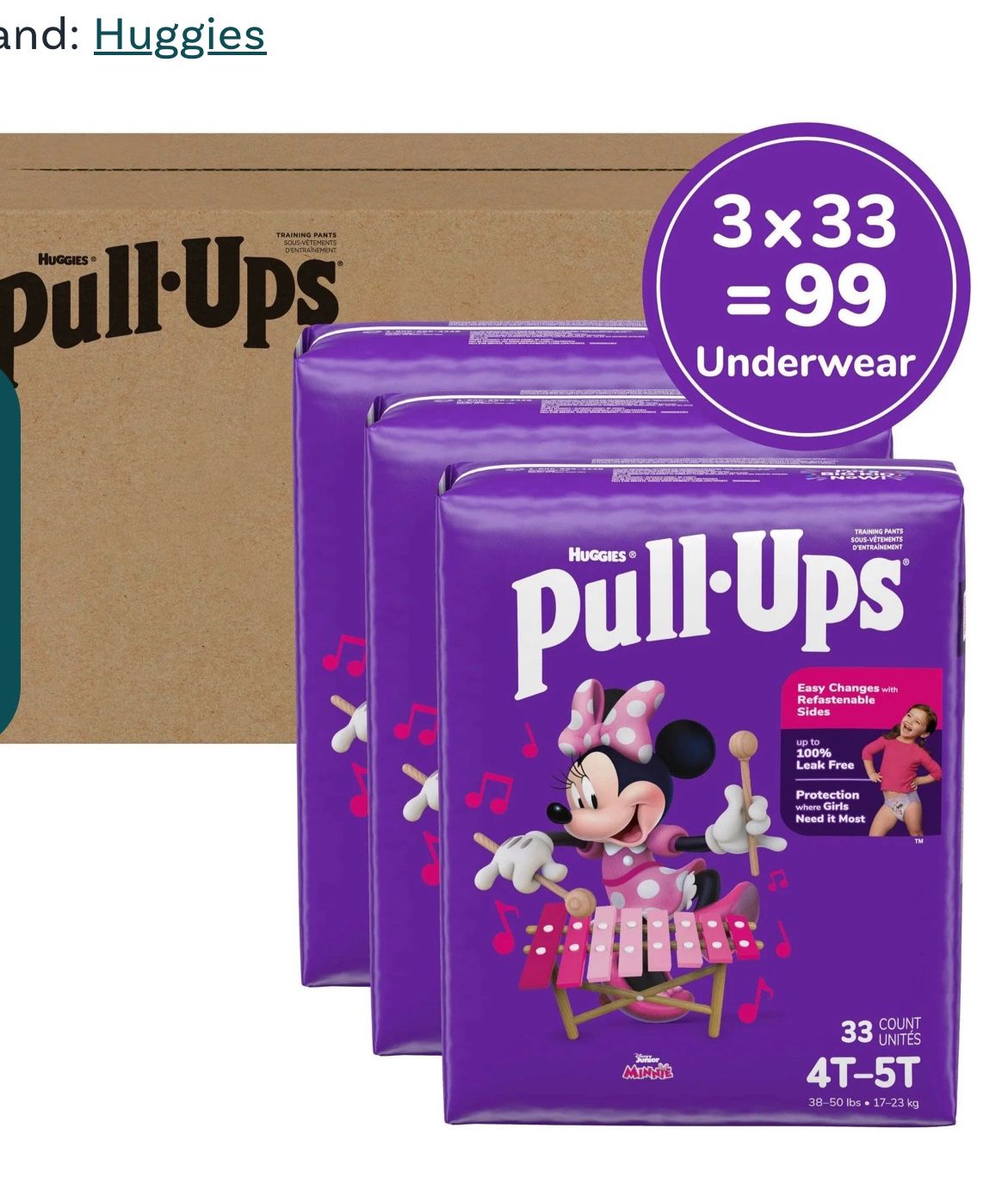 Huggies Pull Up 4t-5t 99count