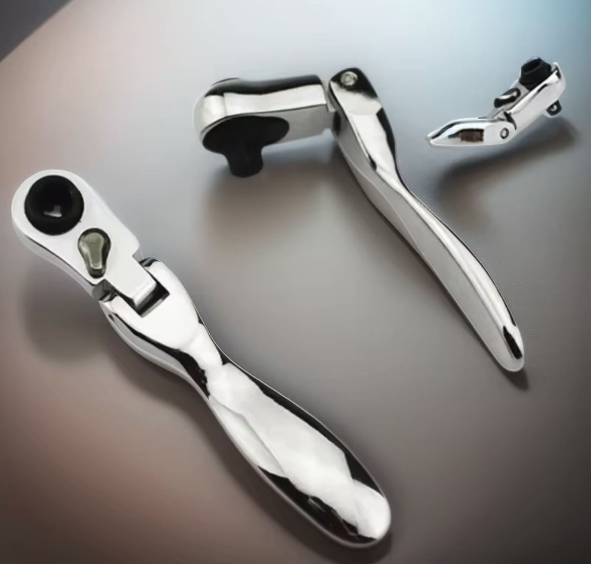 Mini Flex-Head Ratchet Wrench – Chrome, Compact, Reversible 