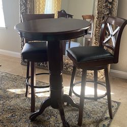 PUB TABLE & 2 BAR STOOLS