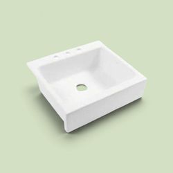 SINKOLOGY Josephine 26 in. 3-Hole Quick-Fit Farmhouse Apron Front Drop-in Single Bowl Crisp White Fireclay Kitchen Sink