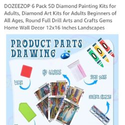 6 Pack 5D Diamond Painting Kits For Adults And Kids
