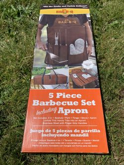 Mr bbq barbecue apron and tool set . New in box