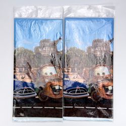 Vintage Disney Pixar Cars Table Cover 54" X 102" Light Blue PartyExpress New