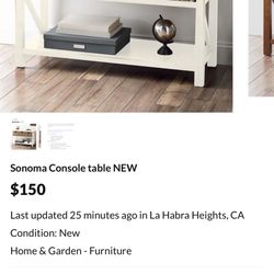 Sonoma Console table 