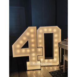 Marquee Numbers And Flower Backdrop 