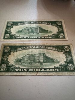 2 1934 ten dollar bills pending