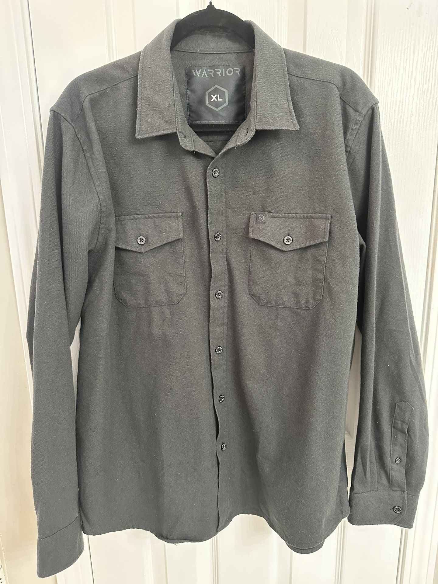 WARRIOR CAMOS XL Men’s Long Sleeve Black Flannel