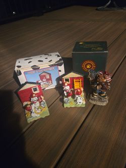 Vintage Firefighter Collectibles: Boyds Bears Figurine & Bookends Set 🐕