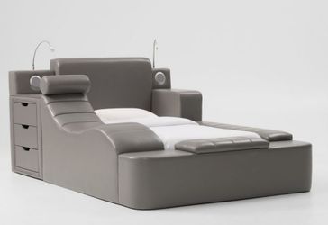 Brand new Luxury Platform Bed with Built-In Features Twin size all in original box & new IKEA mattress